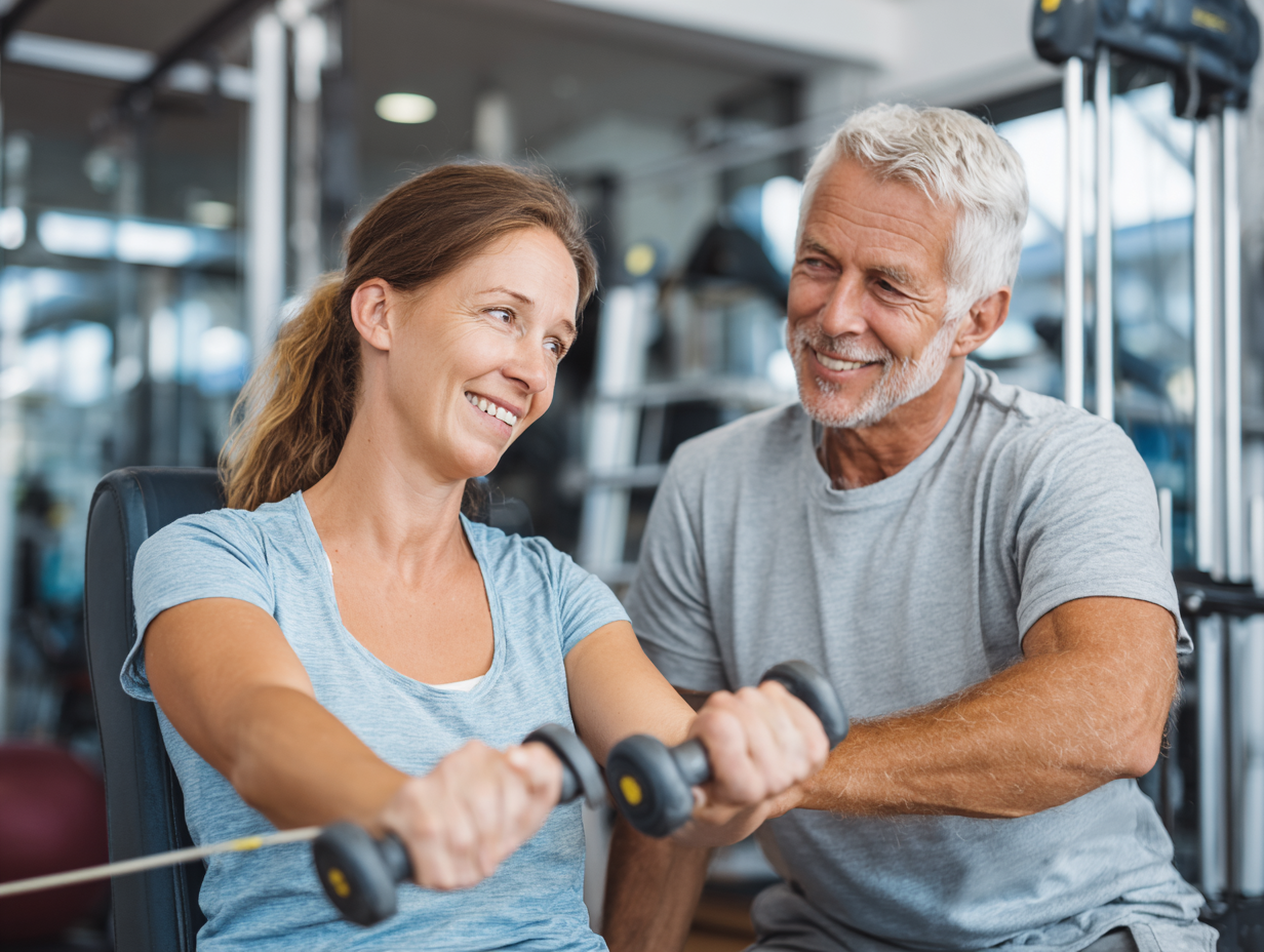 Тренер працює з клієнтами різного віку